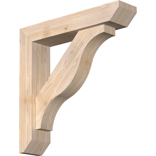 Ekena Millwork Funston Slat Smooth Bracket w/ Offset Brace, Douglas Fir, 5 1/2"W x 26"D x 26"H BKT0604X26X26FST06SDF - main